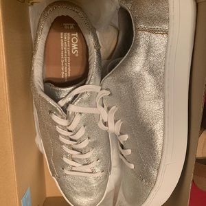 Silver tennis shoes